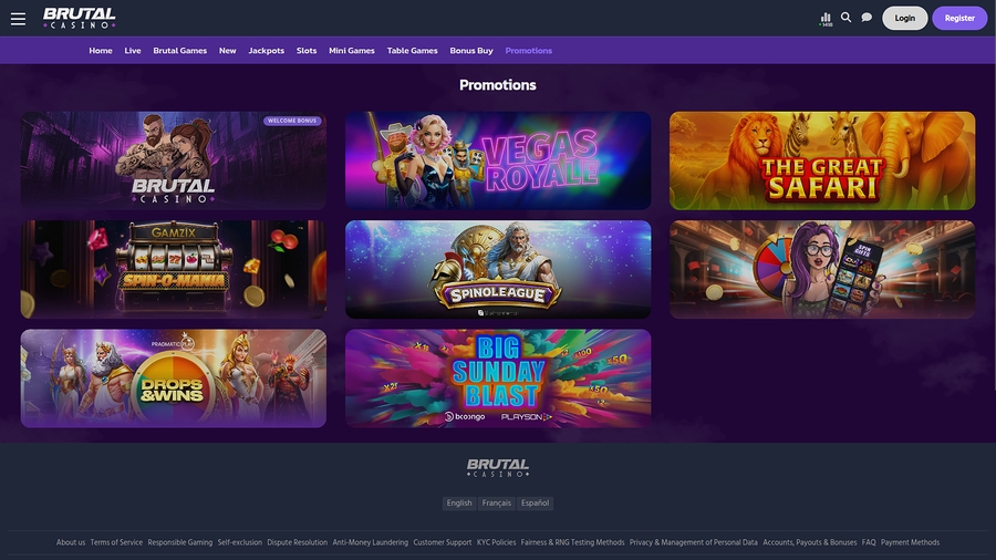 No Deposit Bonus bij Brutal Casino